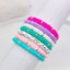 18k Gold Plated Bohemian Colorful Clay Beaded Stretch Bracelet