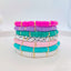 18k Gold Plated Bohemian Colorful Clay Beaded Stretch Bracelet