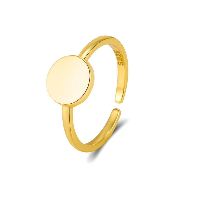 18k Gold Plated Adjustable S925 Sterling Silver Minimalist Ring