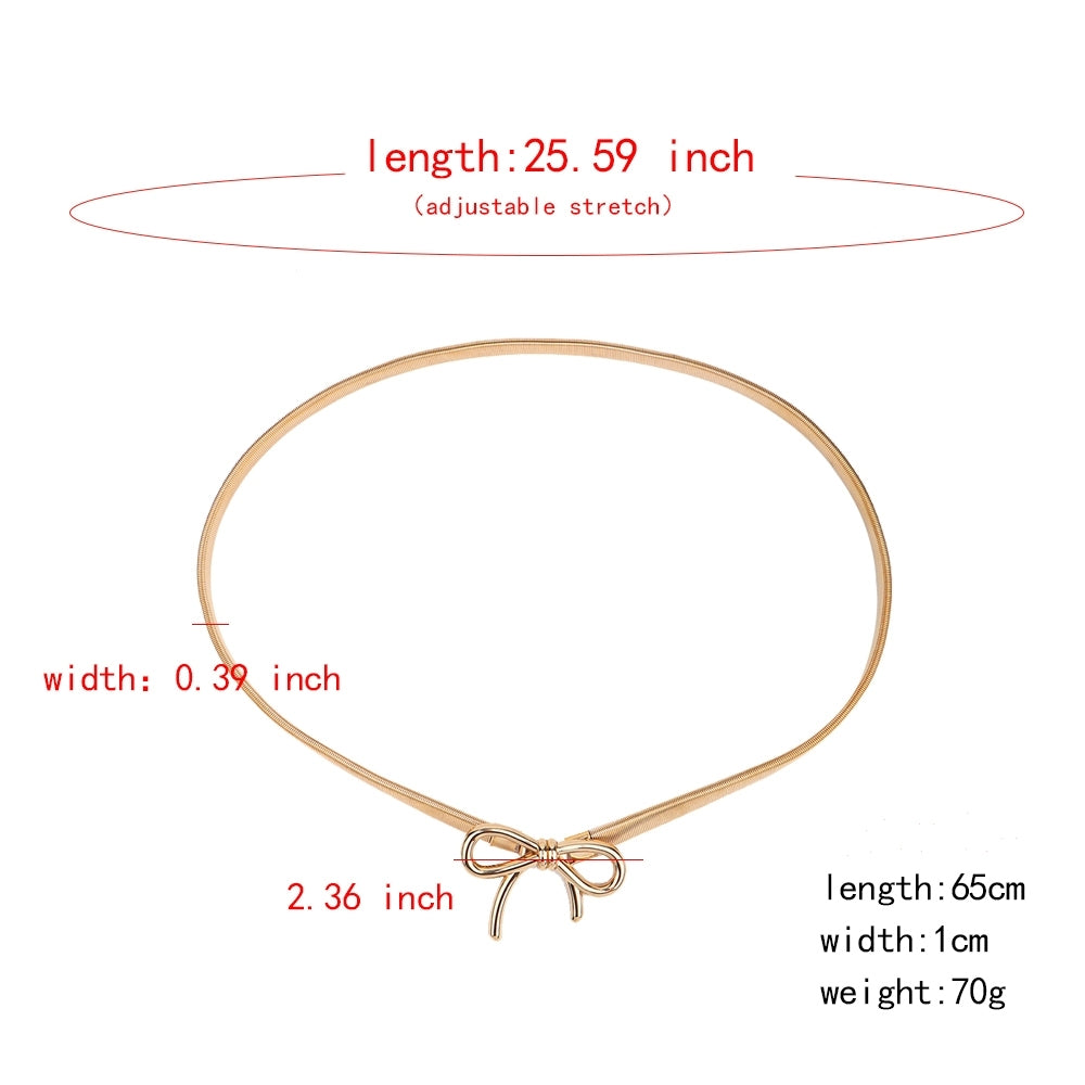 Elegant Bow Knot Alloy Chain Belt for Women