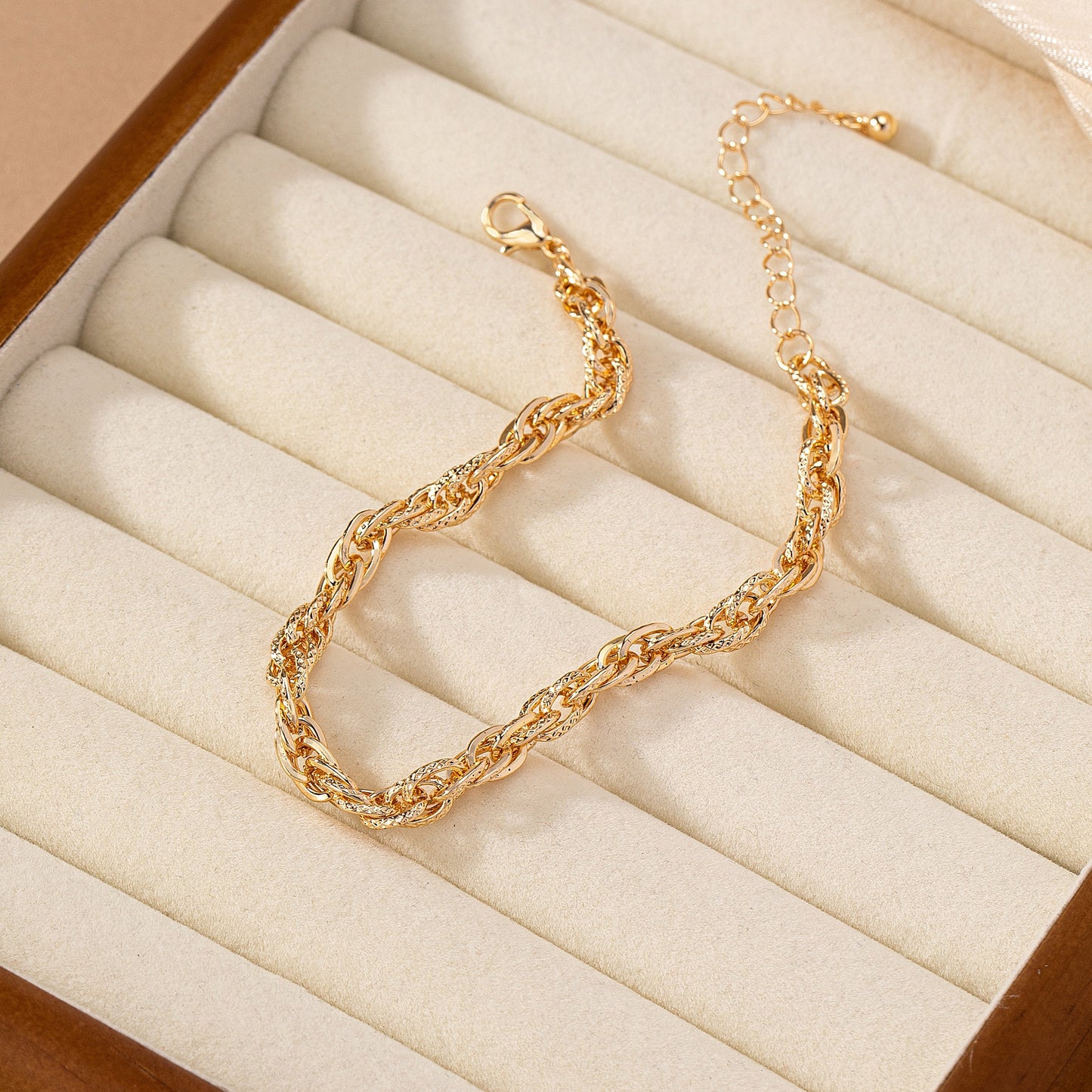 14k Gold Plated Geometric Alloy Women's Ankle Chain