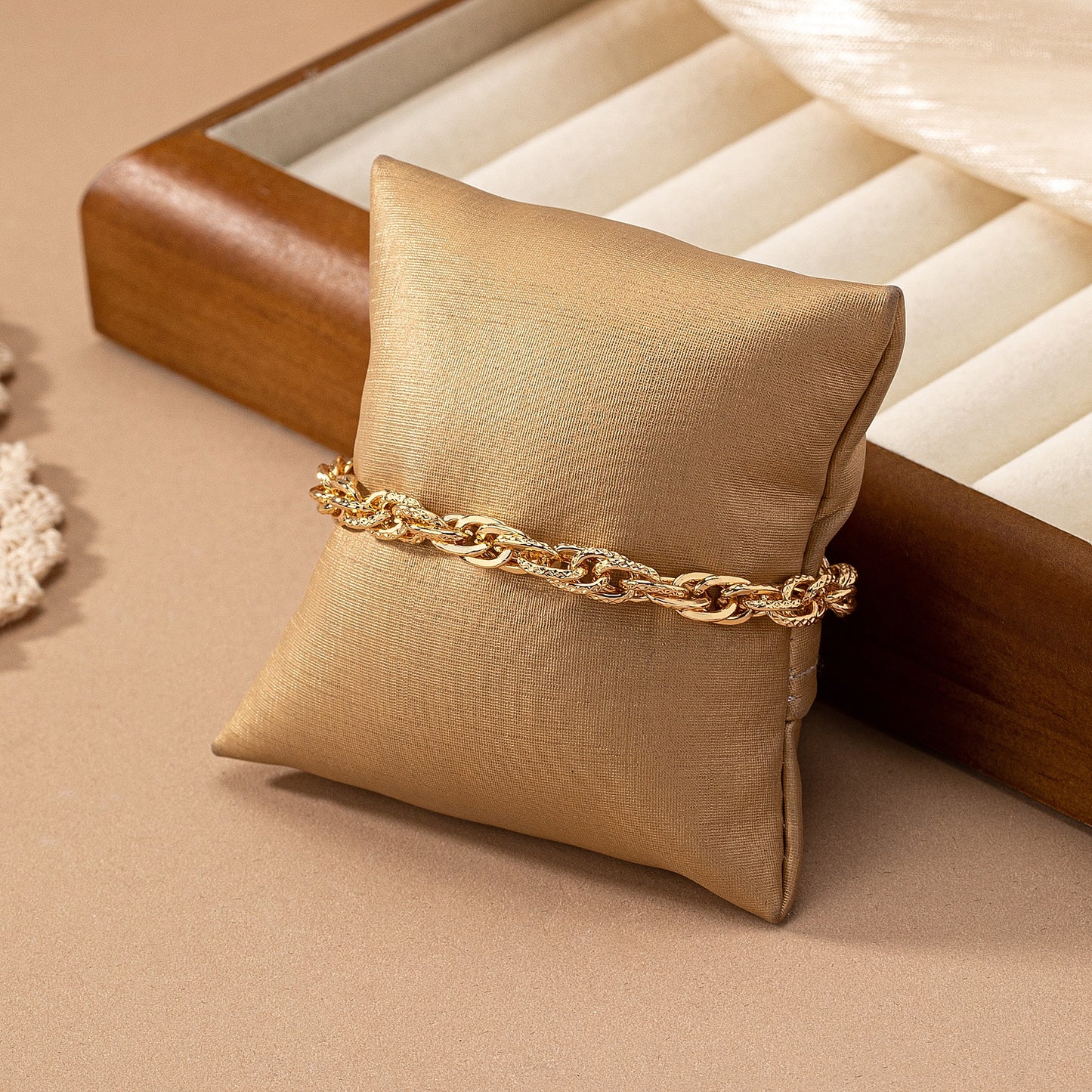 14k Gold Plated Geometric Alloy Women's Ankle Chain
