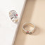 Heart Shape White Gold Plated Couple Rings - Trendy Graffiti Design for Valentine's Day