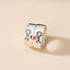 Heart Shape White Gold Plated Couple Rings - Trendy Graffiti Design for Valentine's Day