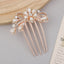 Elegant Pearl & Rhinestone Flower Hair Comb - Alloy Hairpin Accessory