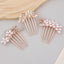 Elegant Pearl & Rhinestone Flower Hair Comb - Alloy Hairpin Accessory