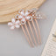 Elegant Pearl & Rhinestone Flower Hair Comb - Alloy Hairpin Accessory