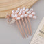 Elegant Pearl & Rhinestone Flower Hair Comb - Alloy Hairpin Accessory