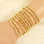 18k Gold Plated Geometric Beaded Layered Bracelet Set