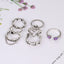 Y2K Punk Alloy Open Rings Set with Heart, Skull, Rose, and Letter Designs