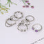 Y2K Punk Alloy Open Rings Set with Heart, Skull, Rose, and Letter Designs