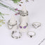 Y2K Punk Alloy Open Rings Set with Heart, Skull, Rose, and Letter Designs