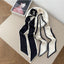 Imported Black and White Bow Hair Band and Silk Scarf Headband