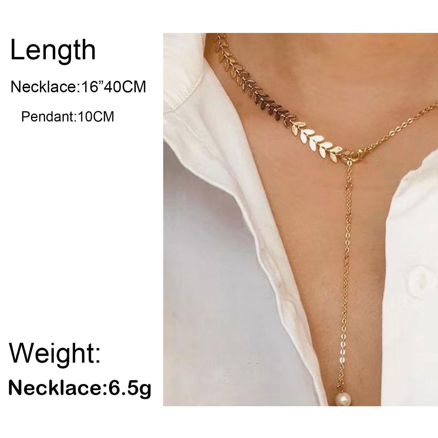 Individual Fish Bone Clavicle Chain Fashion Imitation Pearl Pendant Necklace for Women