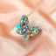 Acrylic Butterfly Resin Ring and Retro Animal Bracelet Set for Women