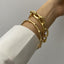 Retro Coin Multi-Layer Bamboo Chain Bracelet Set for Women