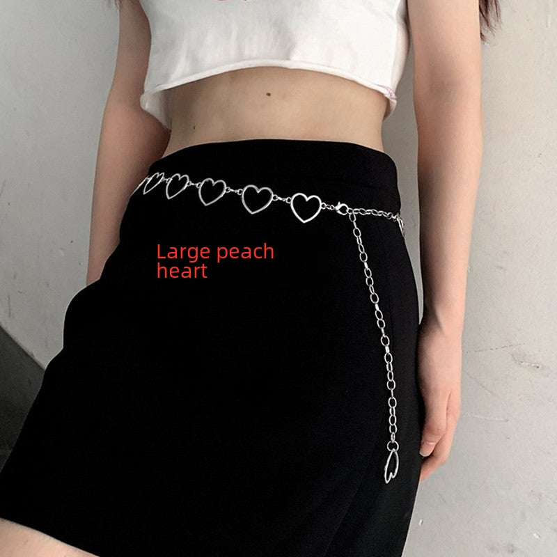 Simple Hollow Heart Waist Chain - Fashionable Hip-hop Pants Chain for Women