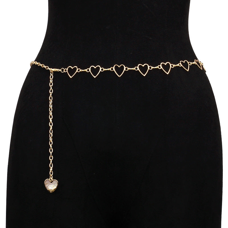 Simple Hollow Heart Waist Chain - Fashionable Hip-hop Pants Chain for Women