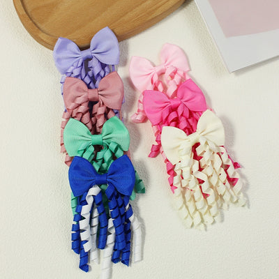 Children's Cartoon Bow Knot Hair Tie and Multi-Color Hoop Headpiece Set