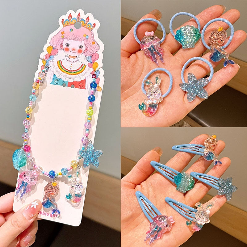 Kid'S Cartoon Style Mermaid Arylic Sequins Hair Clip Hair Tie