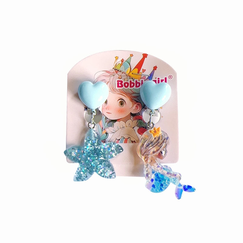 Kid'S Cartoon Style Mermaid Arylic Sequins Hair Clip Hair Tie