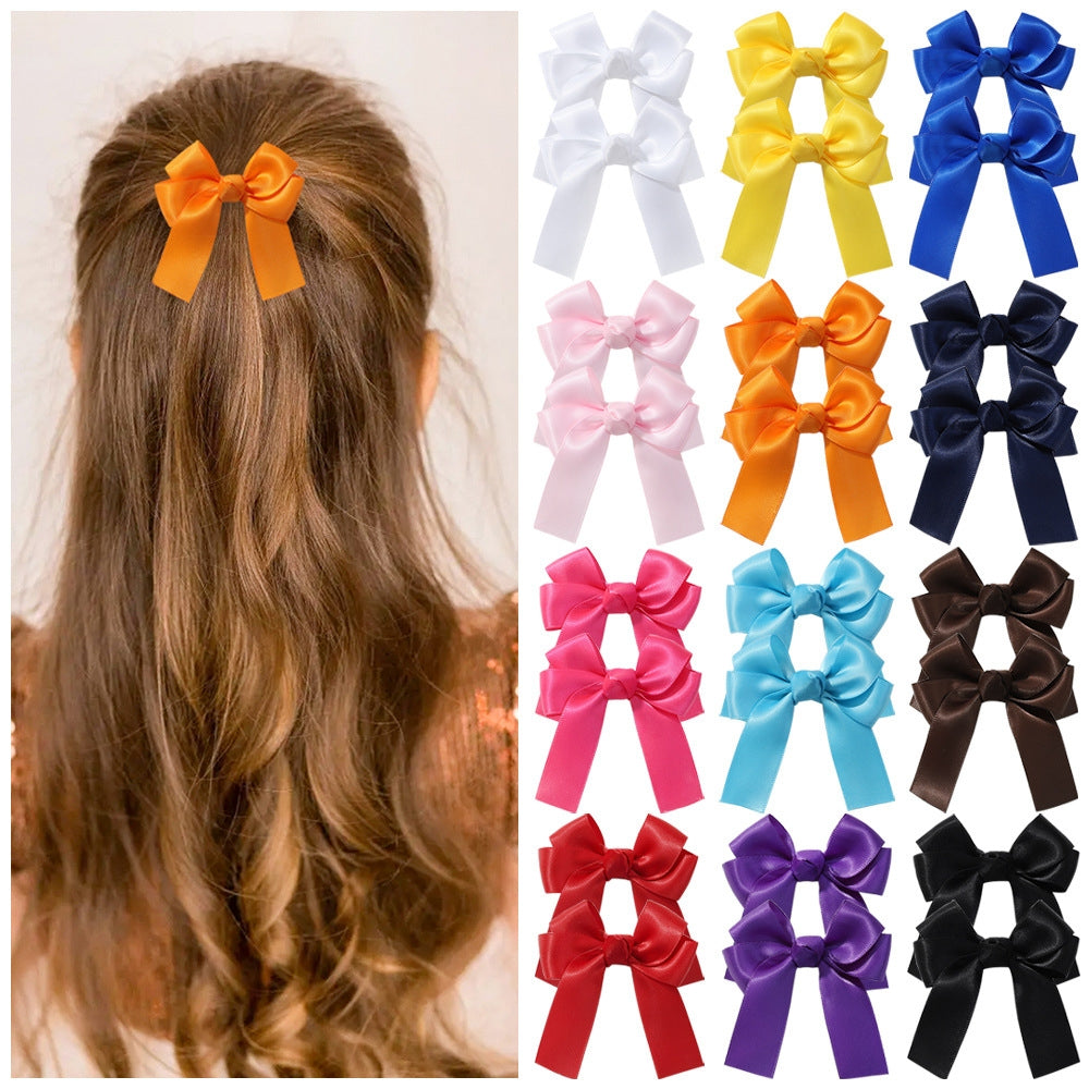 Children's Candy Color Bow Knot Hair Clip - Cute Princess Hair Accessory