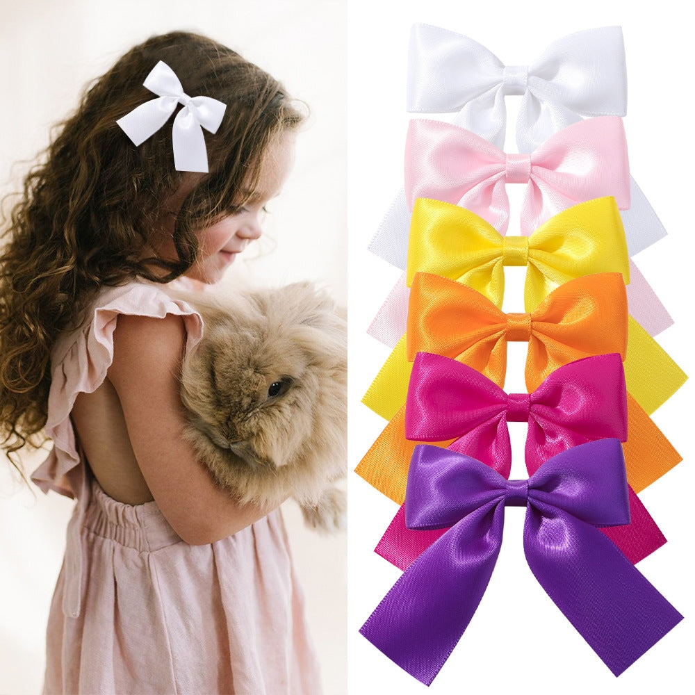 Kids' Bow Knot Hair Clip - Cute Polyester Cotton Hairpin for Girls