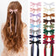 Children's Bow Knot Tassel Hair Clip - Polyester Cotton, Solid Candy Colors