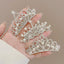 Children's Geometric Pearl Alloy Crown Hair Comb