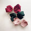 Children's Retro Bow Knot Corduroy Hair Clip with Gold Dot Design