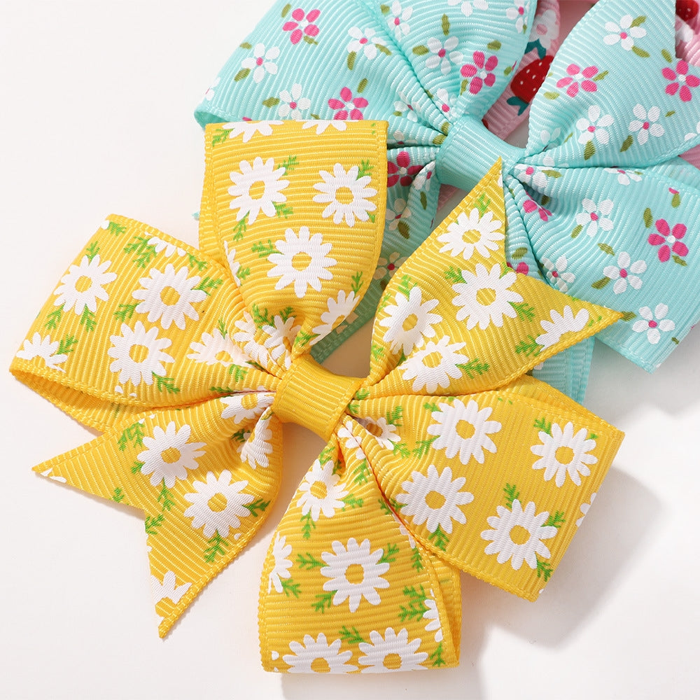 Children's Daisy Sunflower Bow Hair Clip - 20 Color Options