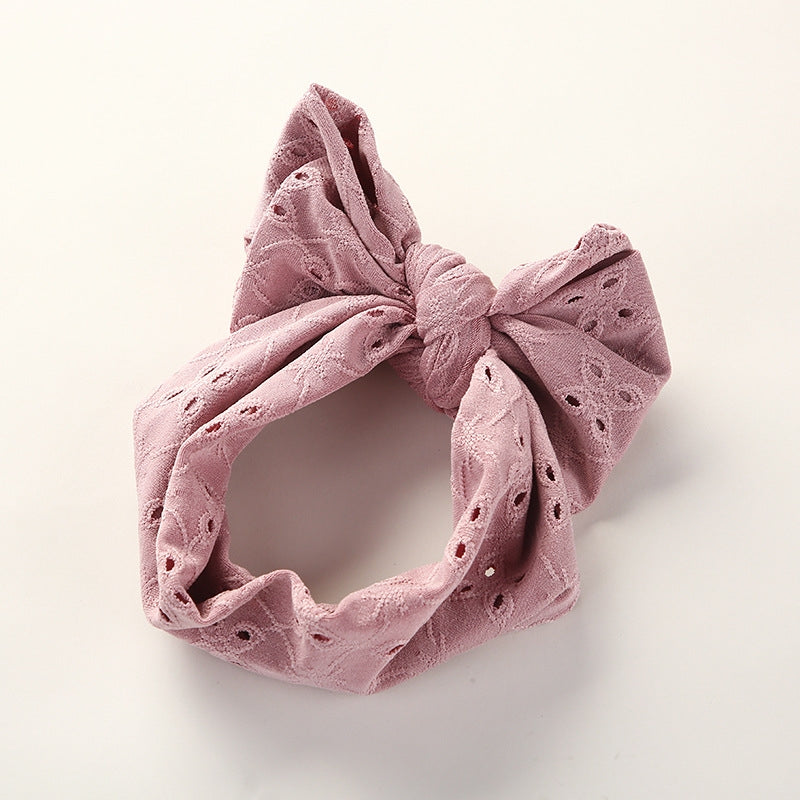 Children's Fashion Bow Knot Embroidered Hair Band - Polyester & Lace Headband