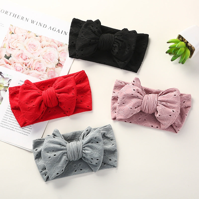 Children's Fashion Bow Knot Embroidered Hair Band - Polyester & Lace Headband