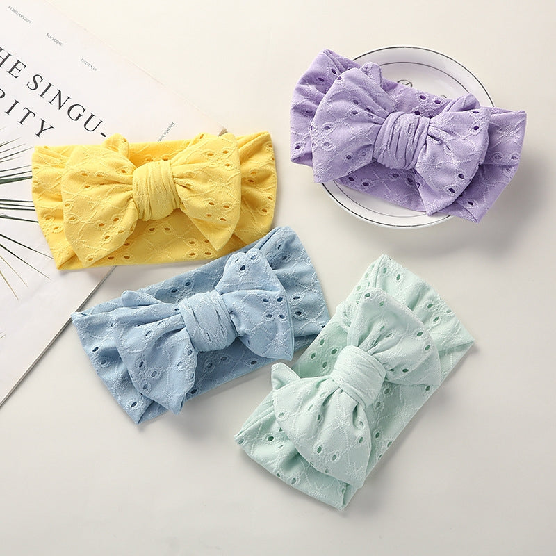 Children's Fashion Bow Knot Embroidered Hair Band - Polyester & Lace Headband