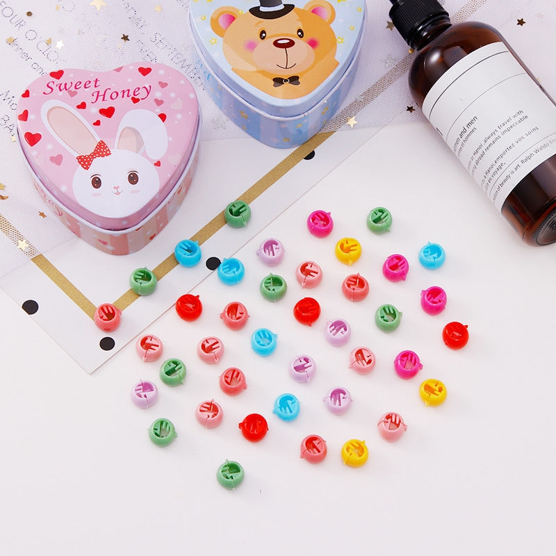 Children's Geometric Candy Color Hairpin and Beanie Buckle Hair Accessories Set