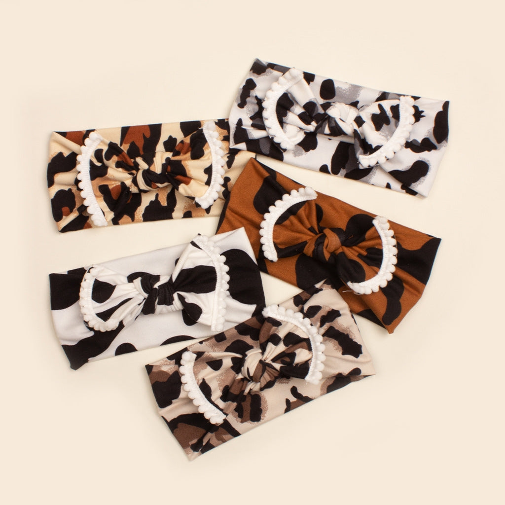 Kid's Bow Knot Leopard Print Hair Band - Creative Polyester Headband for Autumn and Winter