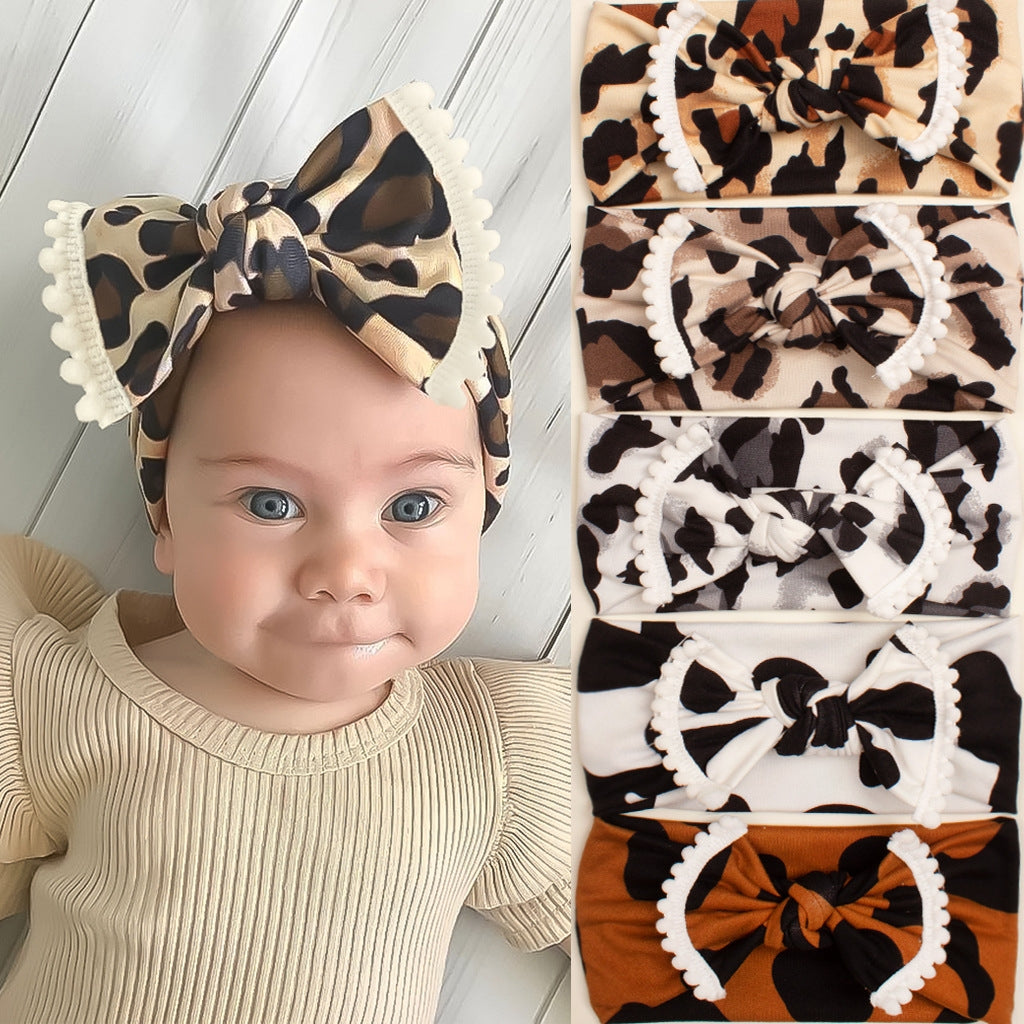 Kid's Bow Knot Leopard Print Hair Band - Creative Polyester Headband for Autumn and Winter