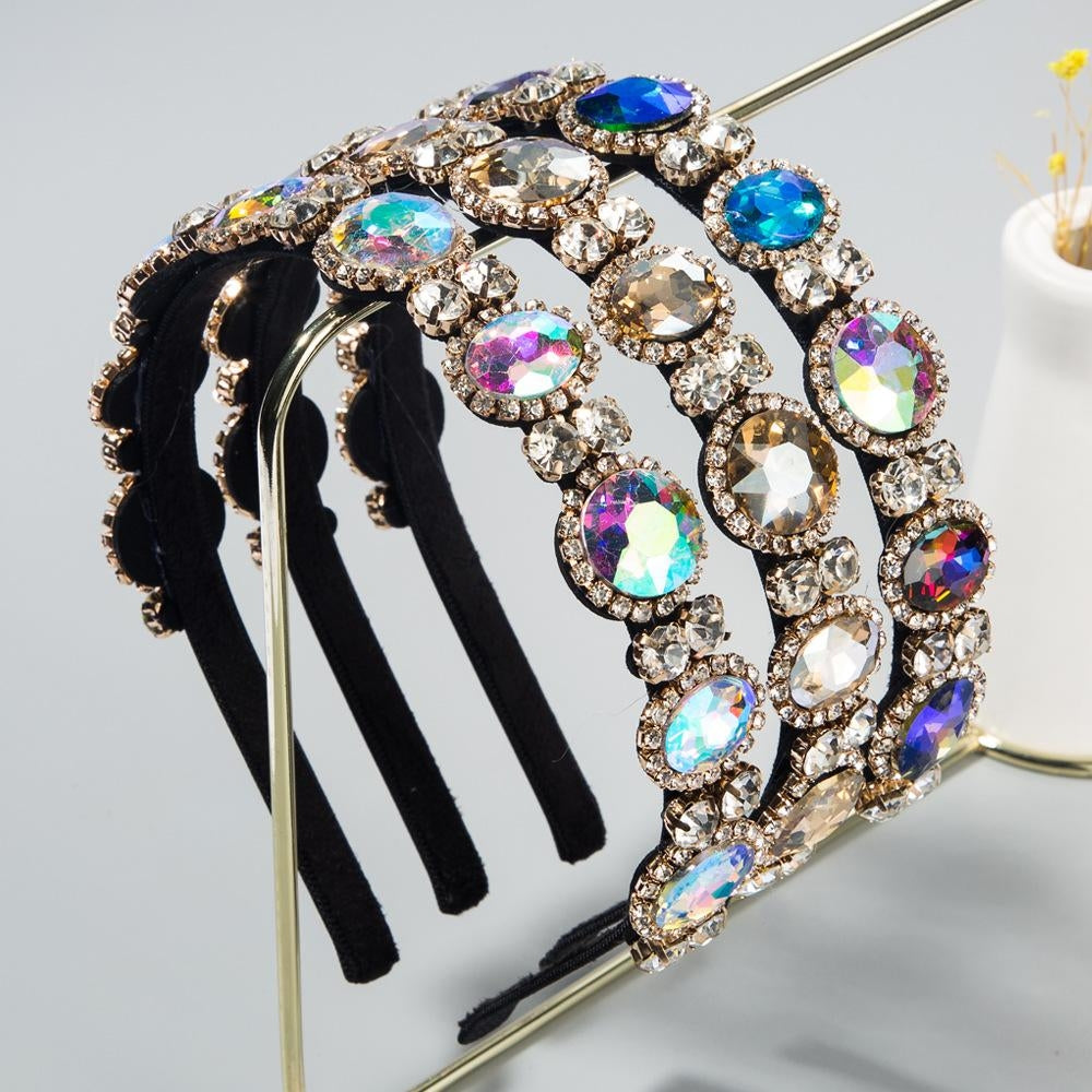 Baroque Style Colorful Rhinestone Headband for Women