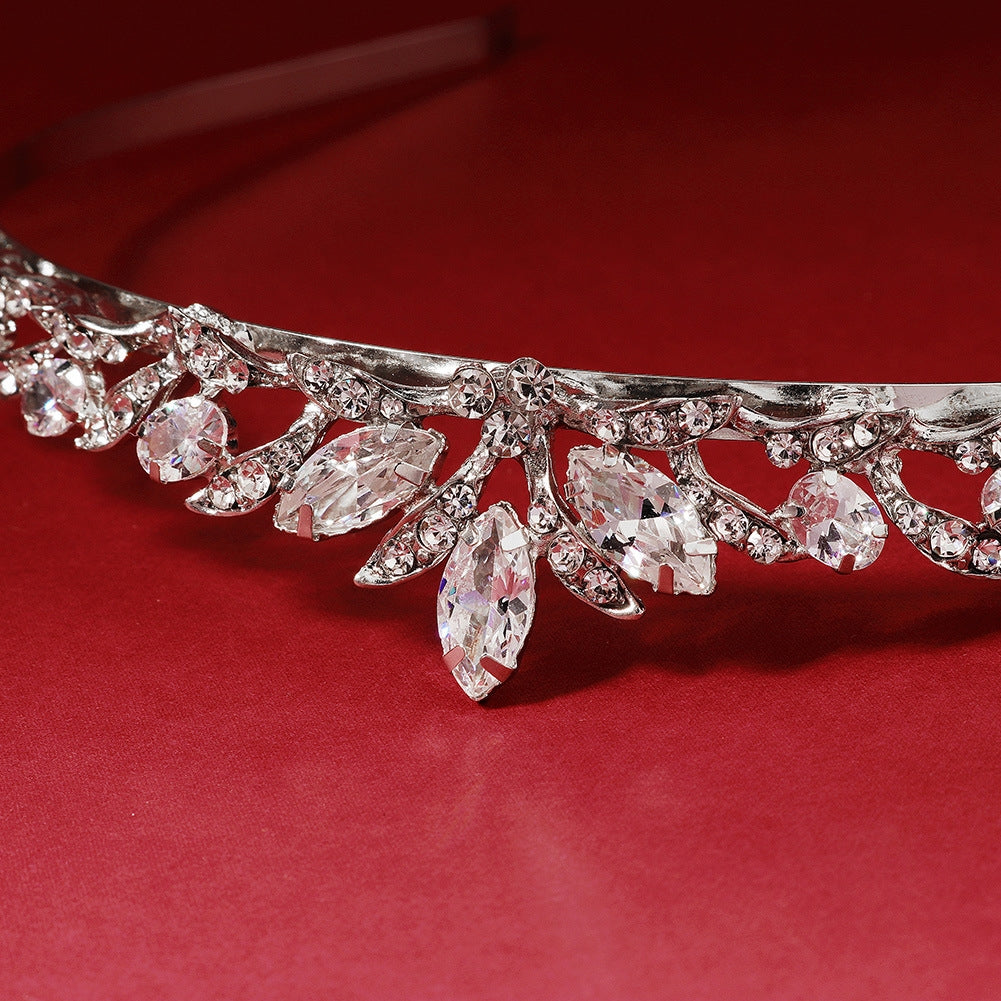 Korean Bridal Wedding Accessories Zircon Crown Headband for Party Dress