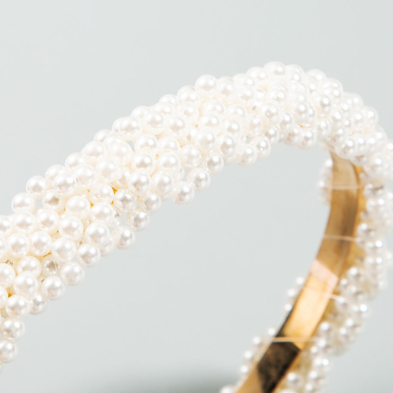 Korean Fashion Pearl Embellished Non-slip Headband for Women