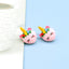 Korean Fashion Pink Resin Cartoon Unicorn Earrings