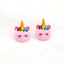 Korean Fashion Pink Resin Cartoon Unicorn Earrings