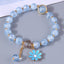 Korean Simple Daisy Pendant Crystal Bead Bracelet for Women