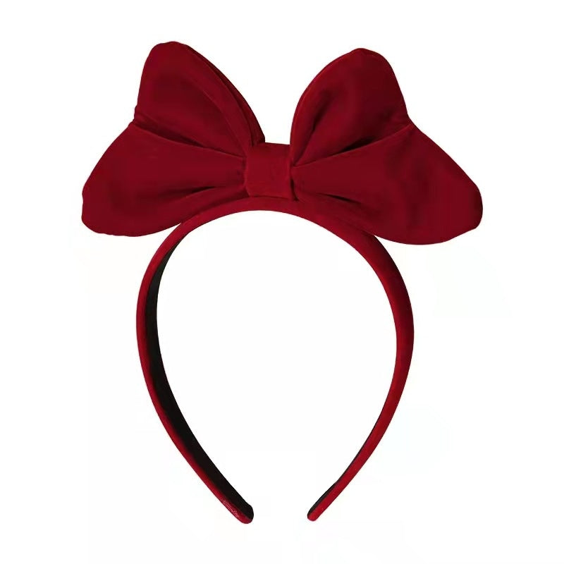 Korean Style Handmade Velvet Bow Headband for Girls