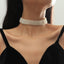 Korean Minimalist Pearl Woven Choker Necklace