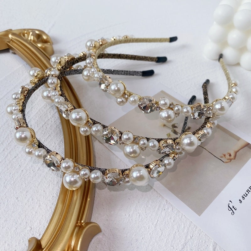 Korean Baroque Pearl Rhinestone Headband