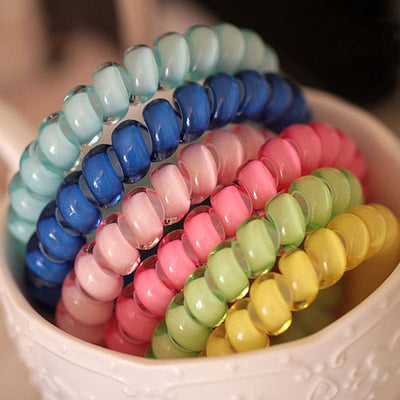Korean Candy Color Phone Cord Hair Tie Rubber Band Hair Accessories