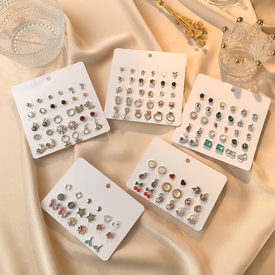 Korean Fashion Retro Stud Earrings Set - Trendy Temperament Combination Jewelry