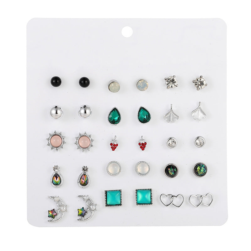 Korean Fashion Retro Stud Earrings Set - Trendy Temperament Combination Jewelry