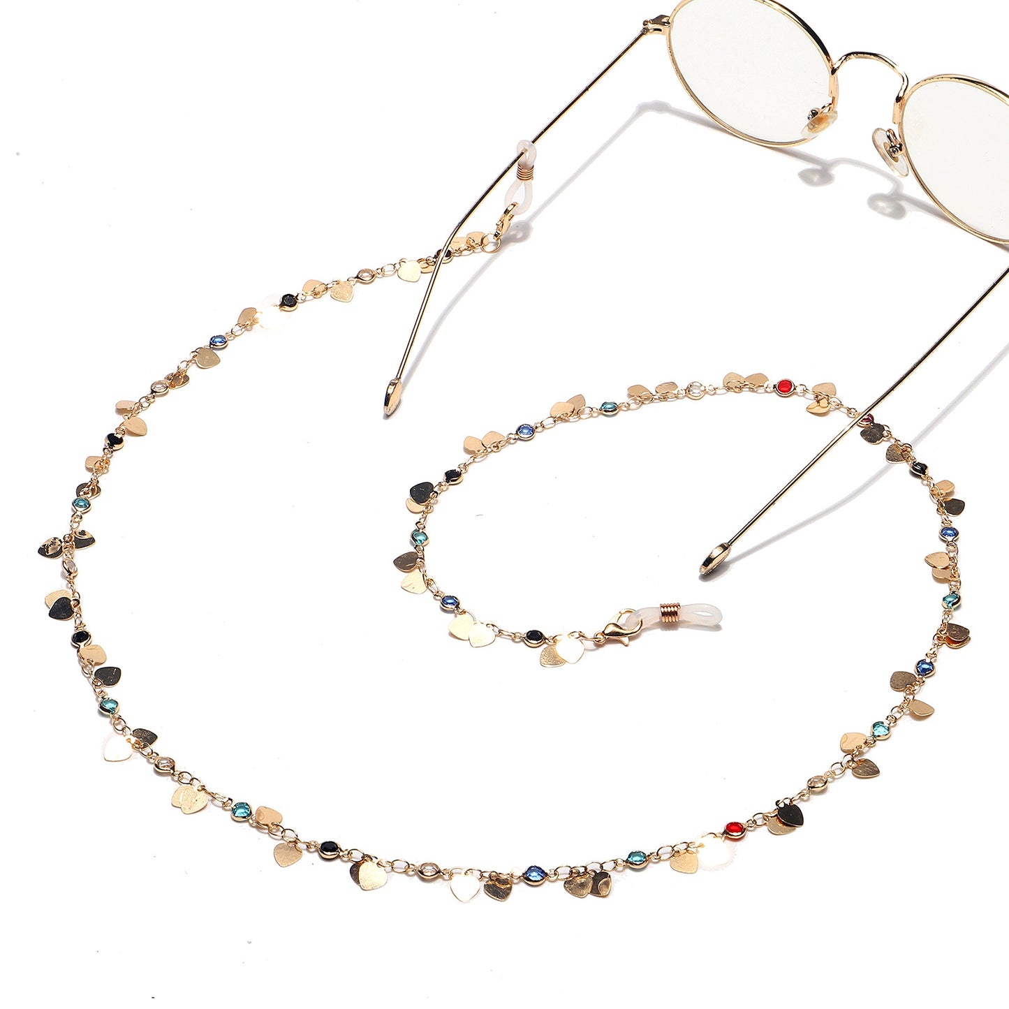 Korean Style Fashion Golden Heart Glasses Chain